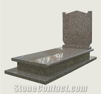Brown Granite European Style Tombstone