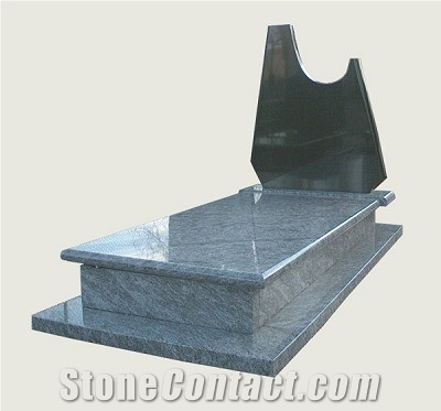 Grey Granite European Style Tombstone