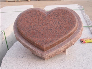 Red Granite Heart Monuments