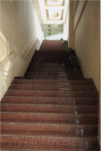 Red Granite Stairs and Steps