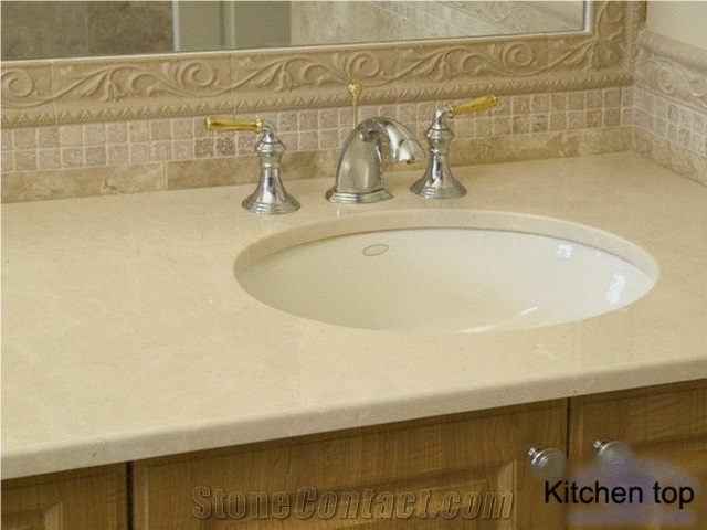 Chinese Marble Vanity Top with White Bei