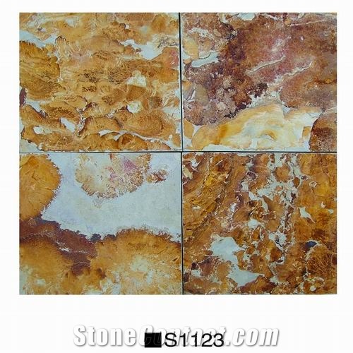 Earth Slate S1123 Slabs & Tiles, China Yellow Slate