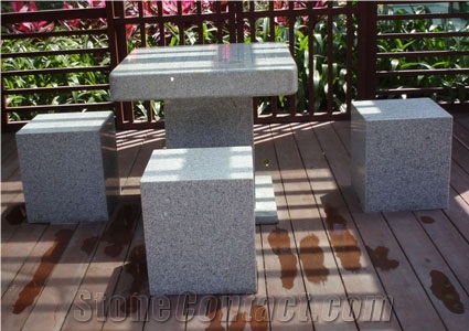 Grey Granite Table Bench