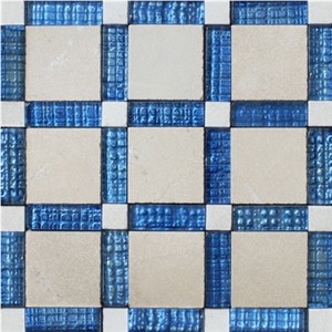 Fusion Glass, Beige Marble Mosaic