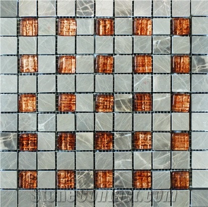 Marble Mix Glass Mosaic Msg-0031