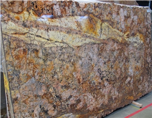 Mascarello Granite Slab, Brazil Yellow Granite