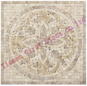 White Marble Mosaic Pattern Medallion