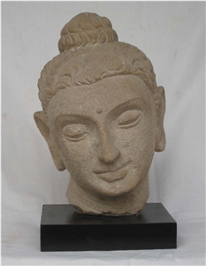 Beige Sandstone Statue Buddha Gandara