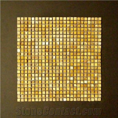 Byzantine Gold Travertine Tumbled Mosaic