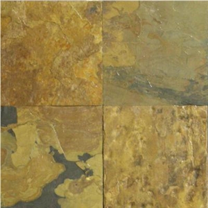 California Gold Slate Slabs & Tiles, India Yellow Slate
