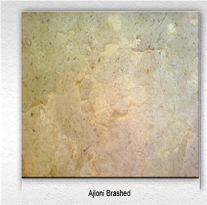 Ajloun Sahara Limestone Brushed Slabs & Tiles, Jordan Yellow Limestone