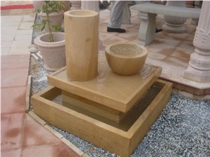 Teak Wood Sandstone Fountain