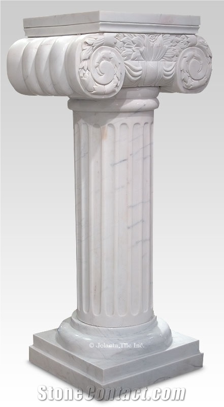 White Marble Short Roman Pedestal