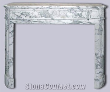 Arabescato White Marble Fireplace Mantel