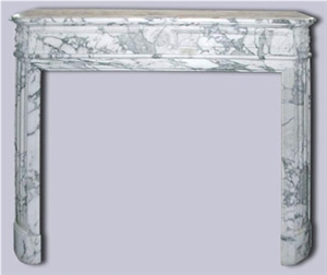 Arabescato White Marble Fireplace Mantel