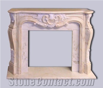 Pink Portugal Marble Fireplace