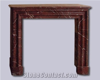 Rosso Laguna Marble Fireplace