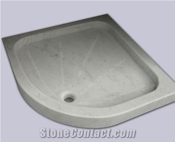 White Carrara Shower Bath Plate
