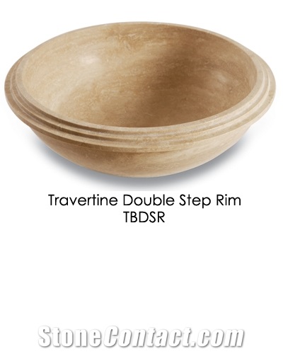 Travertine Double Step Rim Basin