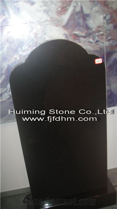China Absolute Black Polished Granite Tombstone