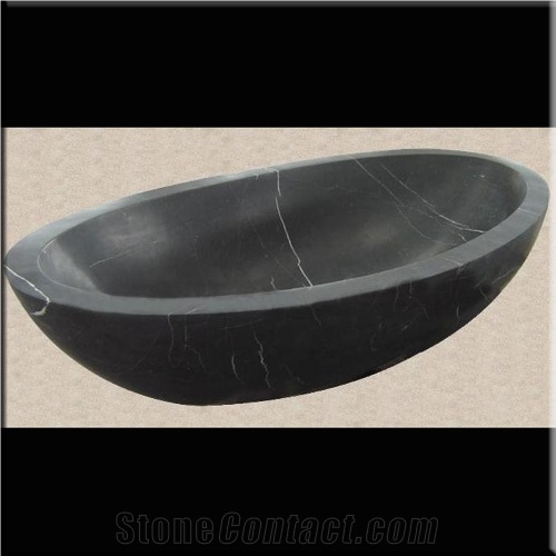 Black White Mable Stone Bath Tub