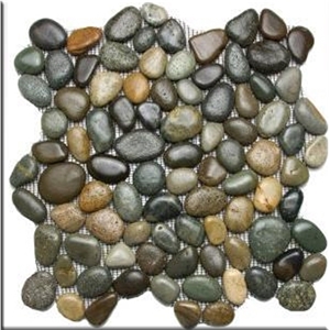 Glazed Dark Ocean Pebble Tile