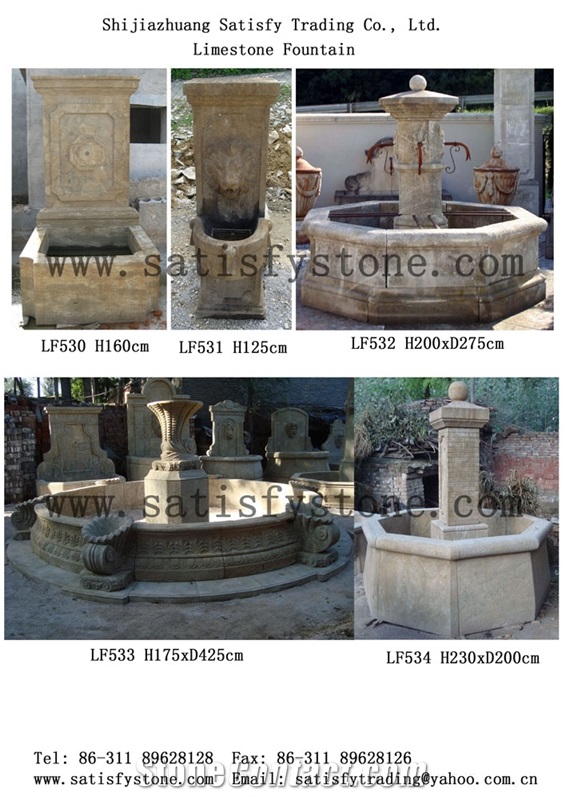 China Beige Limestone Fountain