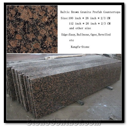 Baltic Brown Prefab Granite Countertops