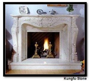 White Marble Fireplace Mental