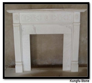 White Marble Fireplace Mental