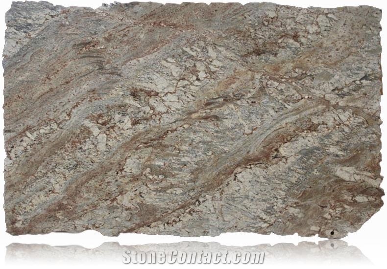 Sienna Bordeaux Granite Slab, Brazil Beige Granite