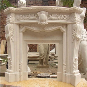 White Marble Fireplace