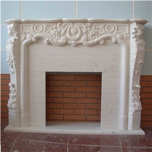 White Marble Fireplace