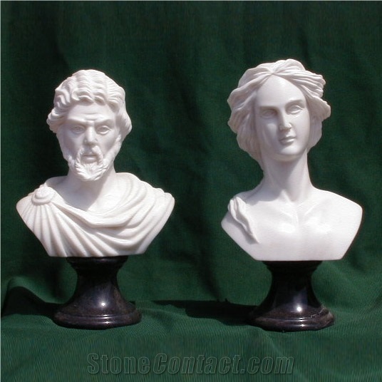 White Marble Head Statue