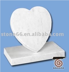 White Granite Heart Tombstone