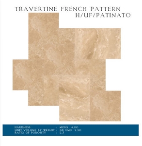 Beige Travertine French Pattern Honed