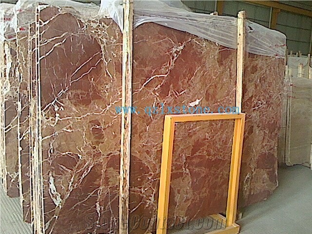 Asian Rose Red Marble Slabs & Tiles