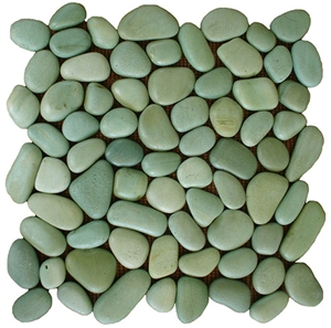 Clover Green Pebble Stone Mosaic Unsealed