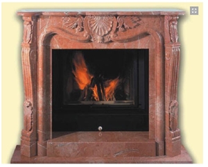 Rojo Alicante Marble Fireplace,red Marble Fireplace