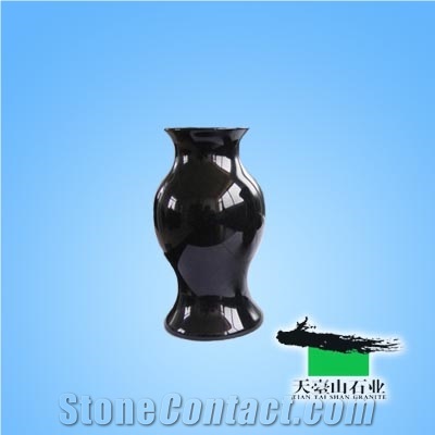 Black Granite Memorial Urn, Shanxi Black Granite Urn