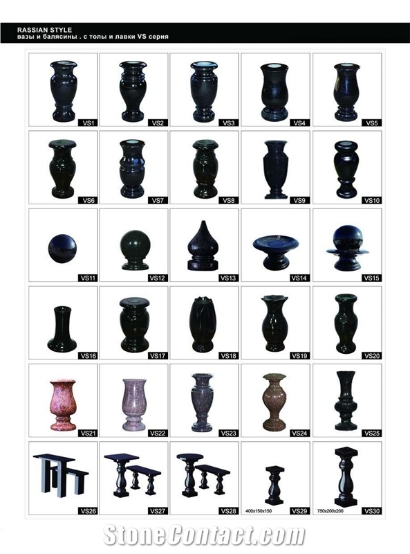 Black Granite Urn,Vase,Bench,Accessories