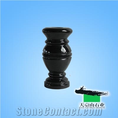 Black Granite Urn,Vase, Shanxi Black Granite Urn