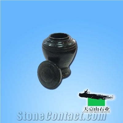 Black Granite Urn,Vase, Shanxi Black Granite Urn