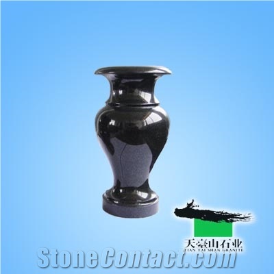 China Black Granite Memorial Urn