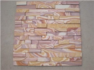 China Wooden Sandstone Stone Veneer, Lilac Sandstone Veneer