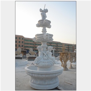 Large Stone Garden Fountain, White Marble Garden Fountain