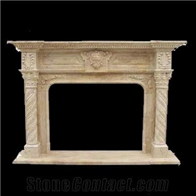 Marble Stone Fireplace Mantel,Beige Marble Fireplace Mantel