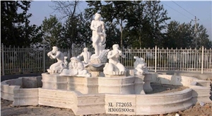 Outdoor Stone Marble Fountain, Yellow Marble Fountain
