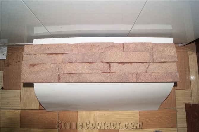 Pink Sandstone for Wall Cladding, Wall Decorati