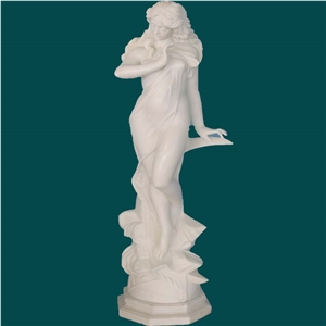 Stone Garden Figure Statue, White Marble Statue